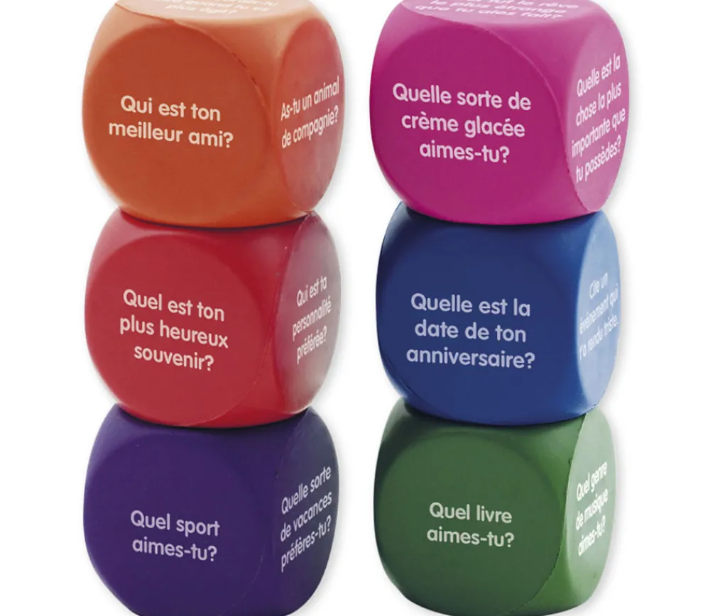 Tout Pour le Jeu 6 grands dés questions pour discussion 4 cm