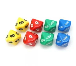 Tout Pour le Jeu 8 grands dés unité, dizaine, centaine, millier 10 faces JUMBO