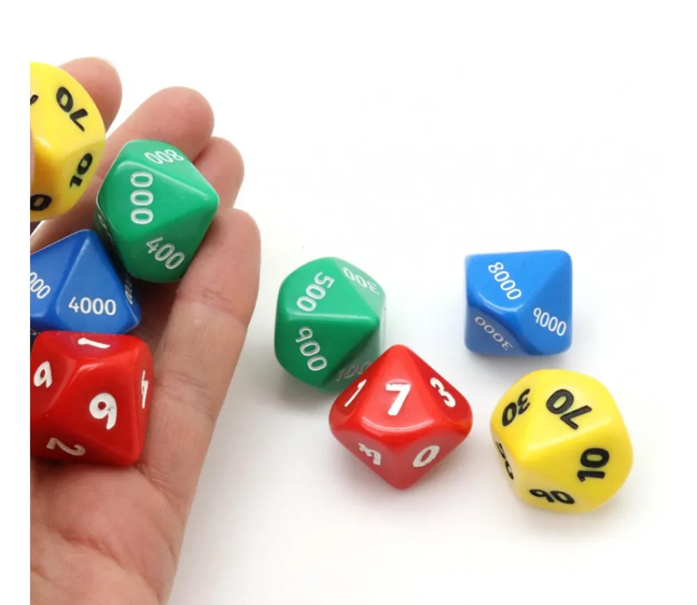 Tout Pour le Jeu 8 grands dés unité, dizaine, centaine, millier 10 faces JUMBO
