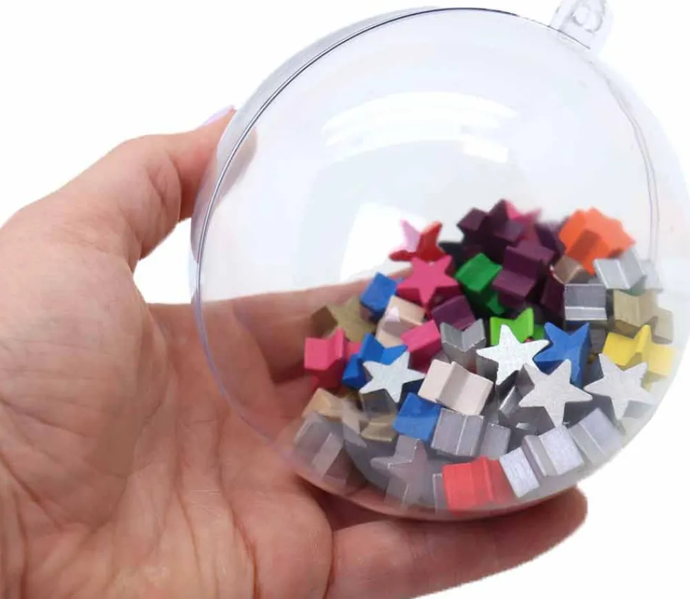 Tout Pour le Jeu 5 grosses Boules 10 cm plastique cristal à remplir et suspendre