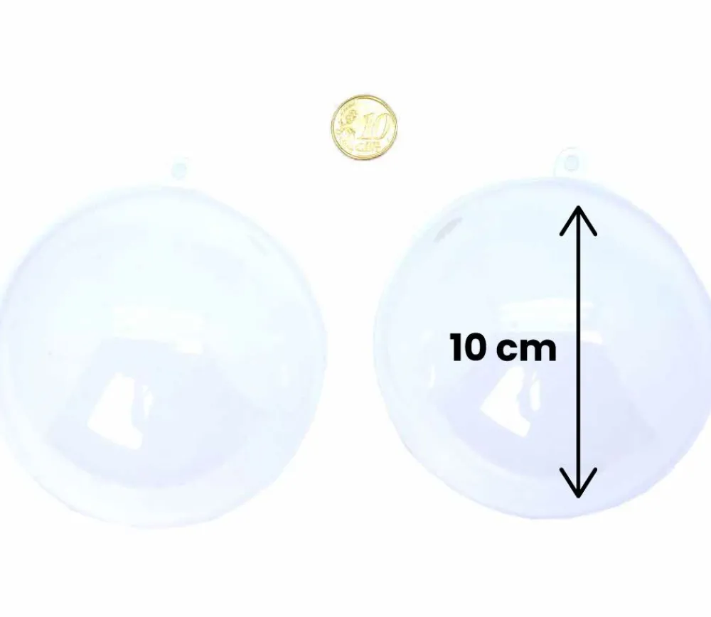 Tout Pour le Jeu 5 grosses Boules 10 cm plastique cristal à remplir et suspendre