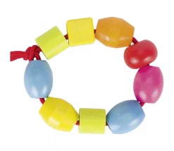 Tout Pour le Jeu 45 grosses perles en bois 5 formes et 6 lacets