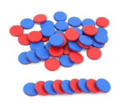 Tout Pour le Jeu 50 jetons bicolores bleu/rouge 25 x 5 mm