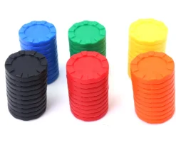 Tout Pour le Jeu 60 jetons empilables 3 cm multicolores en 6 couleurs pour jeu pion 30 mm
