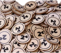 Tout Pour le Jeu 500 jetons en bois 2 € - 2.5 cm