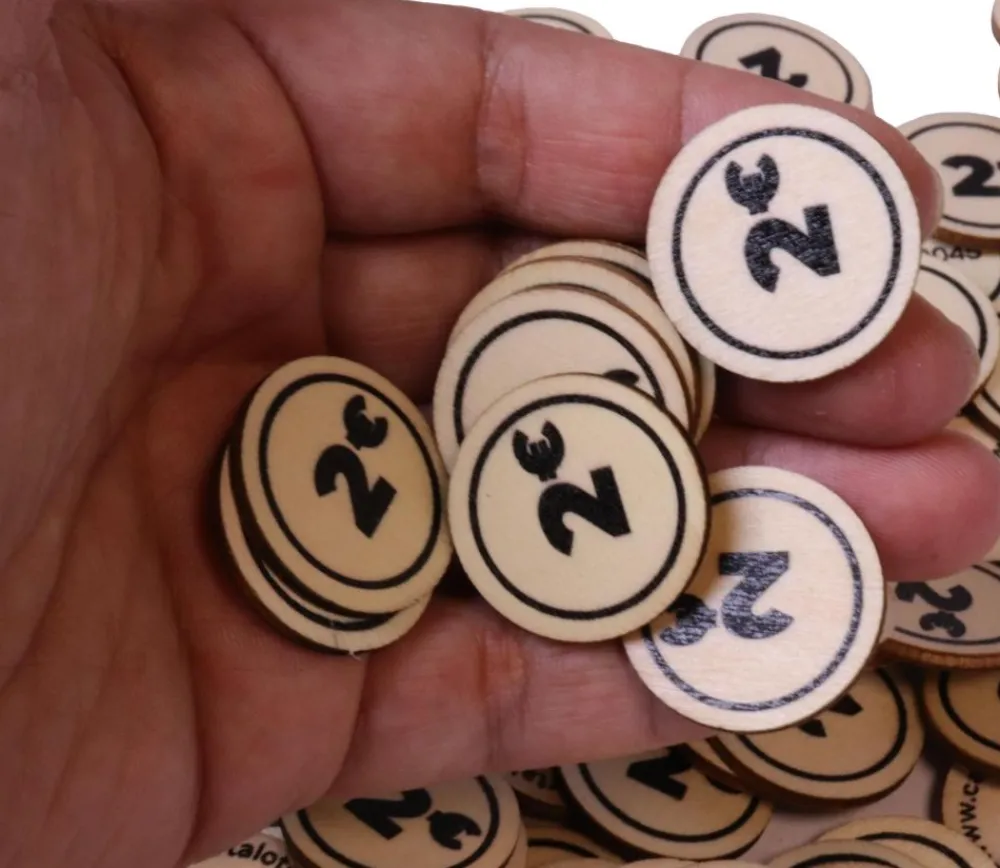 Tout Pour le Jeu 500 jetons en bois 2 € - 2.5 cm