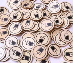 Tout Pour le Jeu 500 Jetons en bois Boisson - 2.5 cm