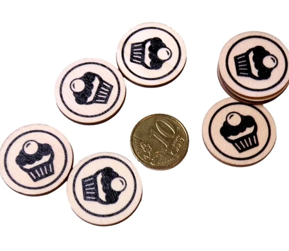 Tout Pour le Jeu 500 jetons en bois dessert - 2.5 cm