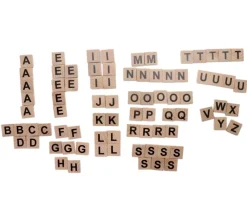 Tout Pour le Jeu 80 Jetons en bois lettres alphabet 2 cm pour jeux