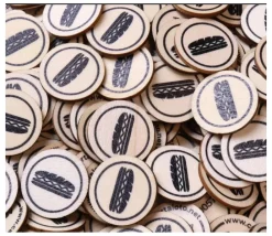 Tout Pour le Jeu 500 jetons en bois sandwich - 2.5 cm