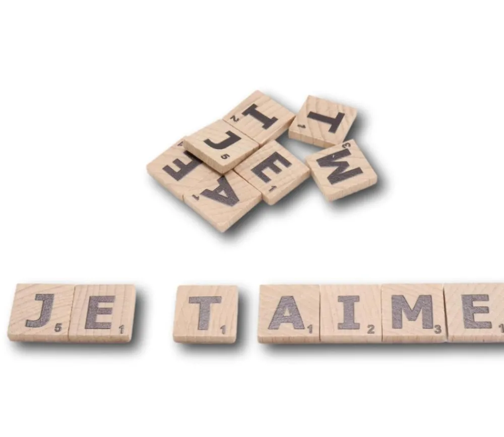 Tout Pour le Jeu 7 jetons lettres jeu pour dire "je t'aime"