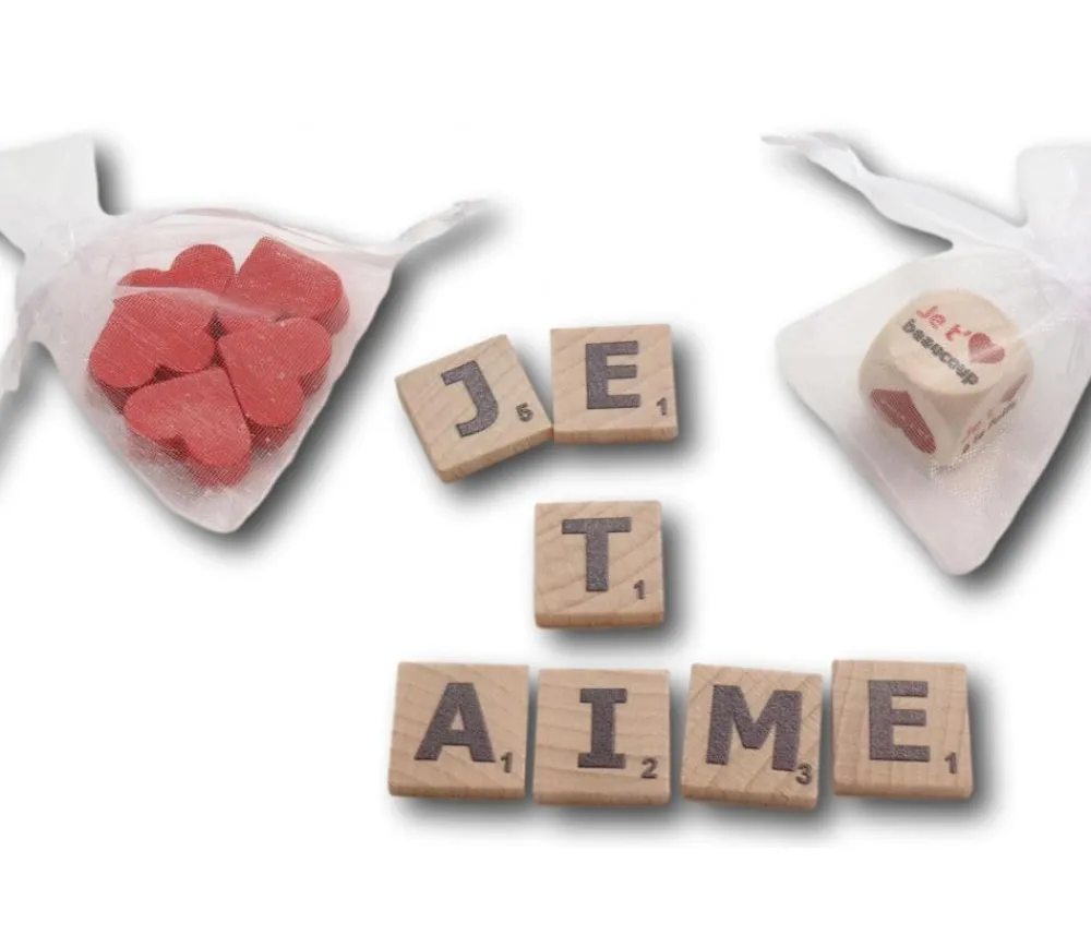 Tout Pour le Jeu 7 jetons lettres jeu pour dire "je t'aime"