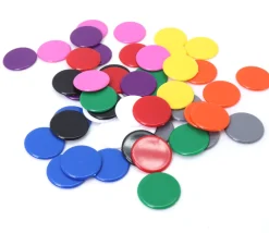 Tout Pour le Jeu 50 jetons multicolores 3 cm en 10 couleurs pour jeu - pions ronds 30 mm