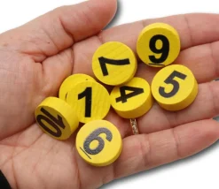 Tout Pour le Jeu 10 Jetons numérotés 1 à 10 bois 21x7mm