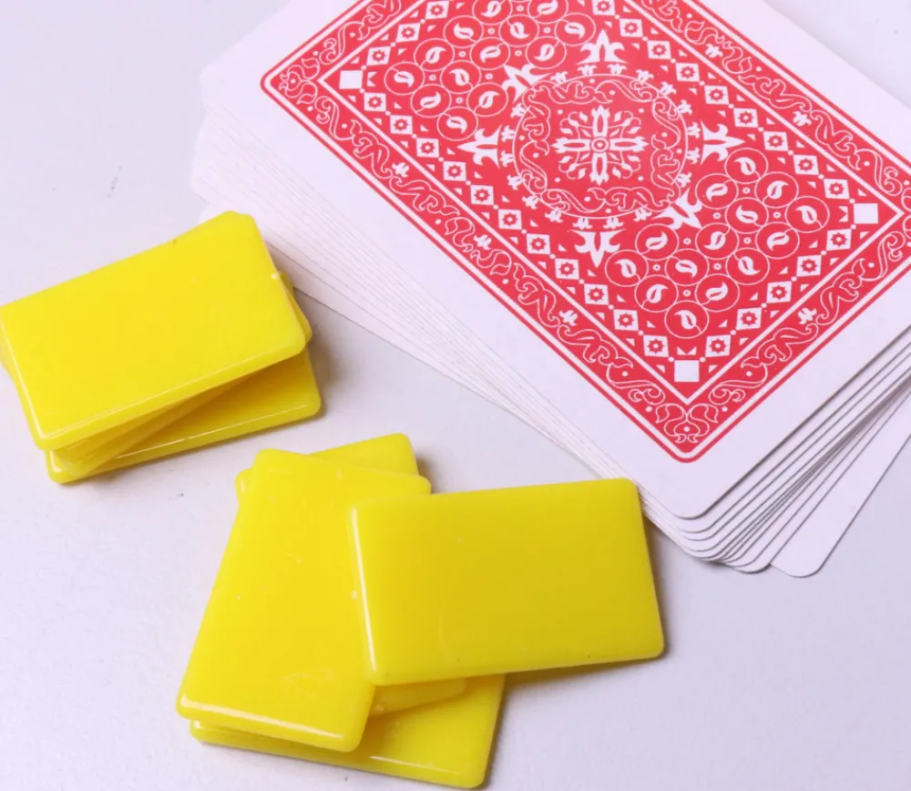 Tout Pour le Jeu 500 Jetons petits rectangles épais 3.2 x 2 cm en plastique jaune