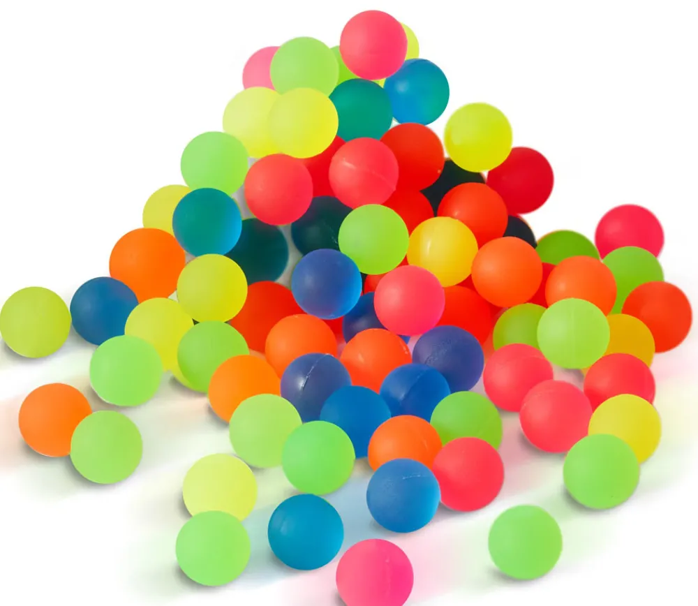 Enfant Tout Pour le Jeu 120 mini balles neon rebondissantes Ø 2.5 cm caoutchouc souple