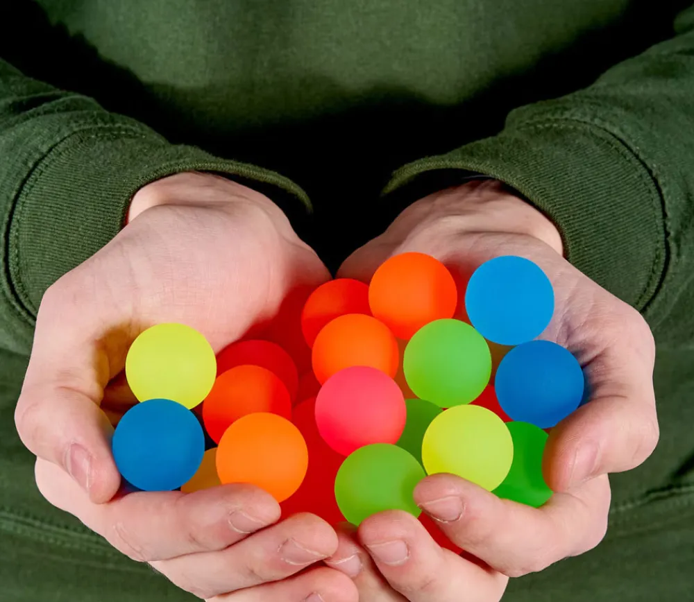 Enfant Tout Pour le Jeu 120 mini balles neon rebondissantes Ø 2.5 cm caoutchouc souple