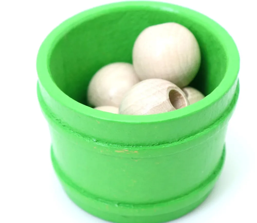 Tout Pour le Jeu 6 mini baquets multicolores 59 x 45 mm - paniers ronds bois