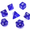 Tout Pour le Jeu 7 MINI dés multifaces translucides bleu foncé chiffres blancs