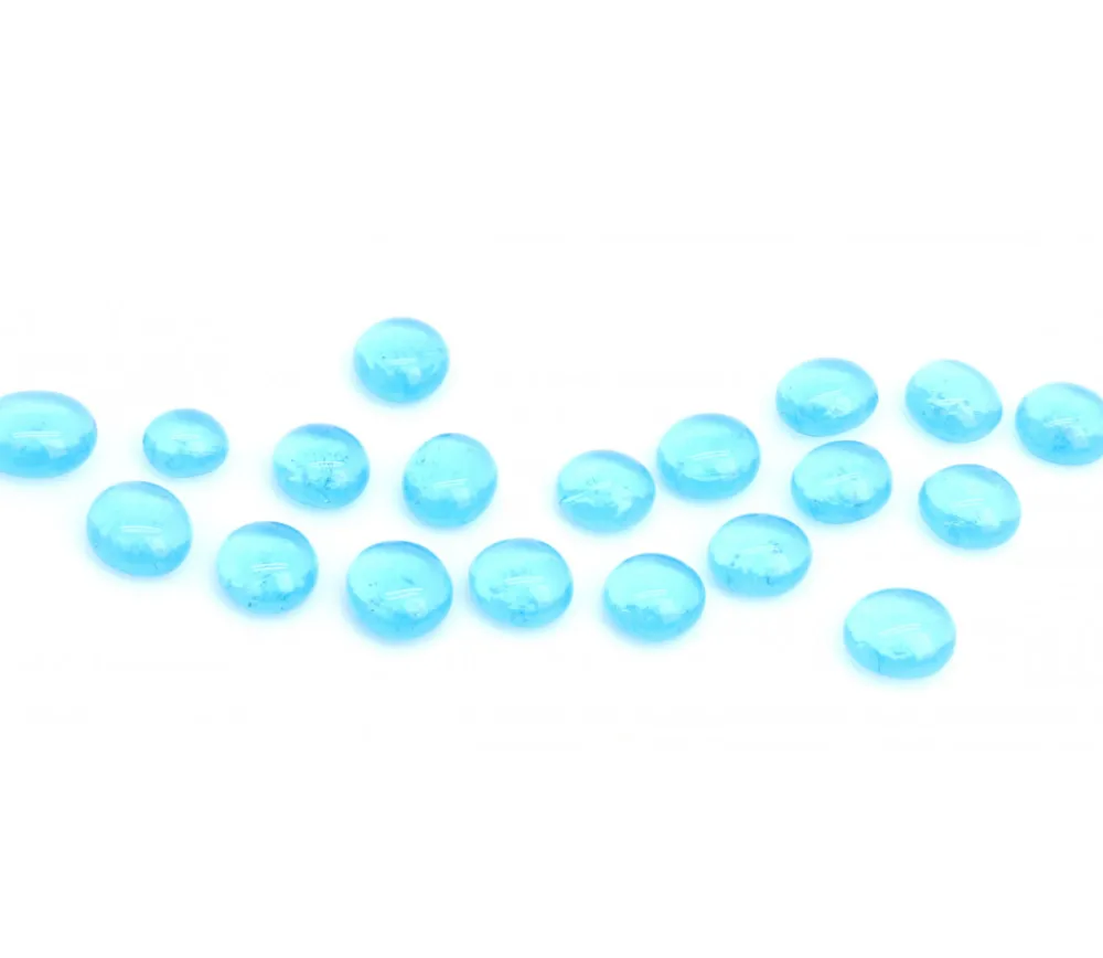 Tout Pour le Jeu 20 mini galets gems bleus translucides 12/18 mm - mini pierres plates