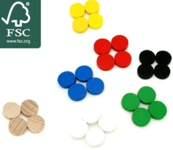Tout Pour le Jeu 20 Mini jetons bois 1 cm - pions ronds 10 x 4 mm par couleur pour jeux
