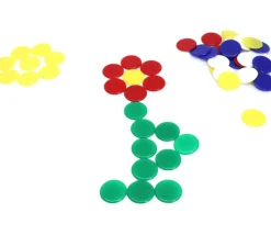 Tout Pour le Jeu 45 mini jetons ronds 1.7 cm en plastique - 5 couleurs