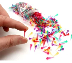 Tout Pour le Jeu 500 mini picots clous translucides 16 mm