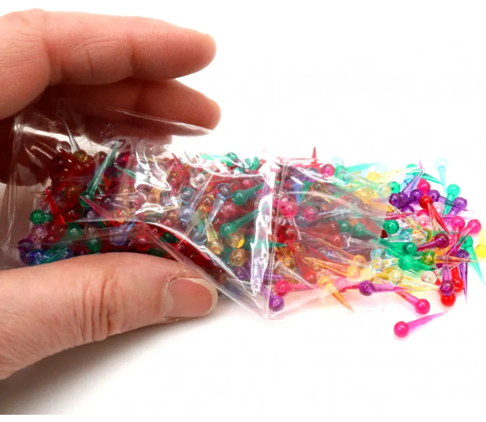 Tout Pour le Jeu 500 mini picots clous translucides 16 mm