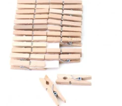 Tout Pour le Jeu 24 mini pinces à linge en bois naturel - 25 mm