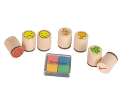 Tout Pour le Jeu 7 mini tampons émotions sourire évaluation trèfle + 4 mini encreurs