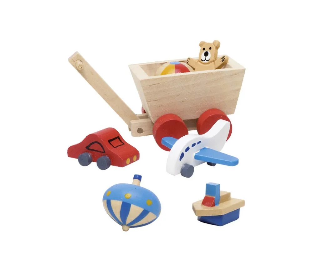 Tout Pour le Jeu 7 miniatures en bois accessoires chambre enfants