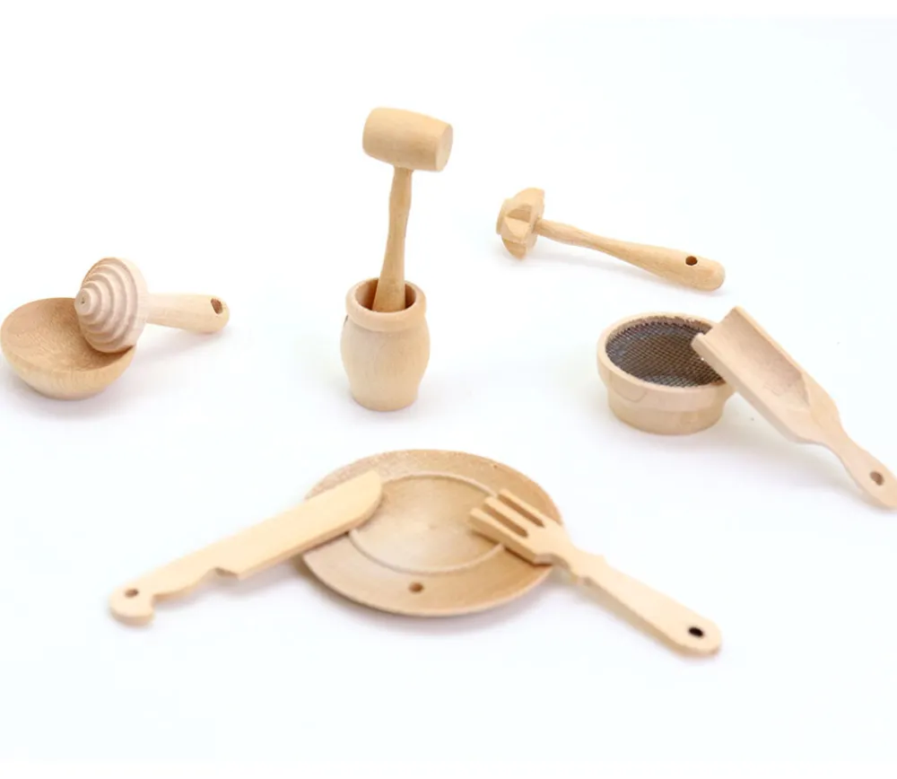 Tout Pour le Jeu 10 miniatures en bois ustensiles cuisine