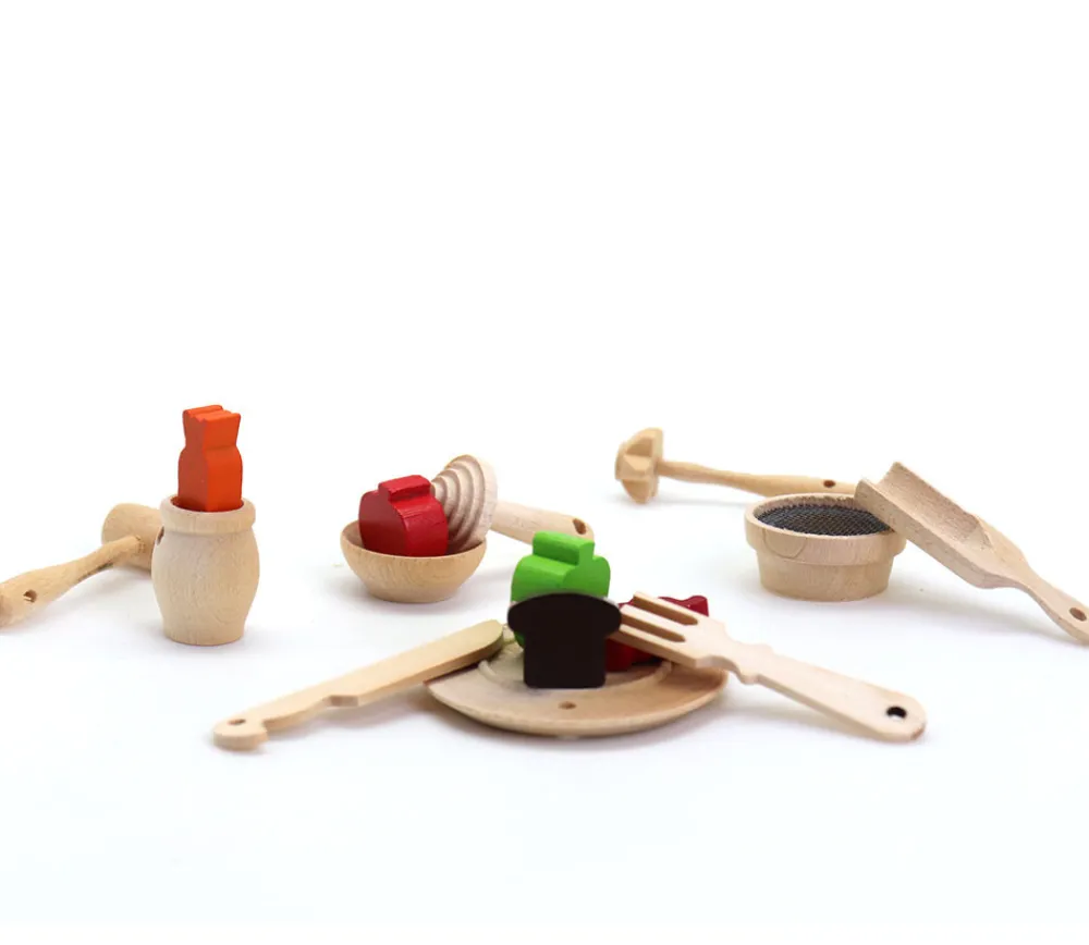 Tout Pour le Jeu 10 miniatures en bois ustensiles cuisine