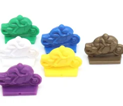 Tout Pour le Jeu 6 motos pions jeu multicolores en plastique 24 x 12 x 18 mm
