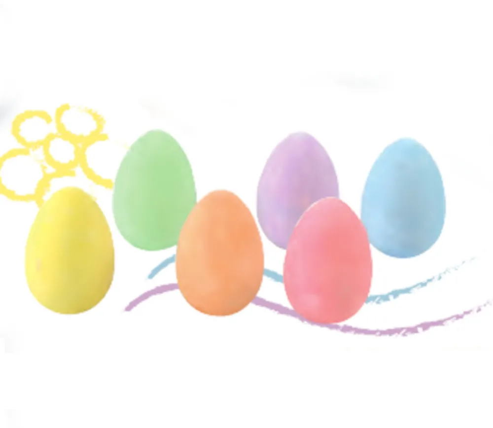 Enfant Tout Pour le Jeu 12 oeufs craies de trottoir 6 couleurs avec boite de rangement
