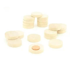 Tout Pour le Jeu 20 Palets en bois 3 cm hêtre 30 mm x 7 mm