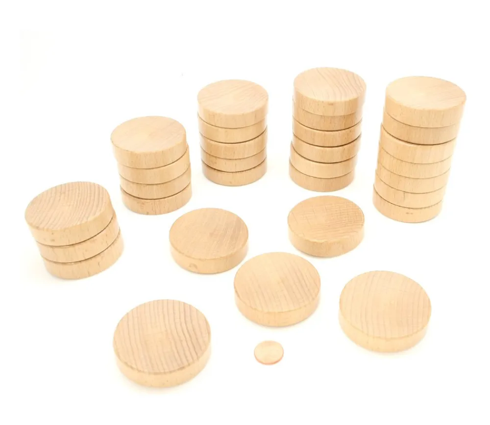 Tout Pour le Jeu 30 palets en bois de compétition 5,2 cm pour billard hollandais