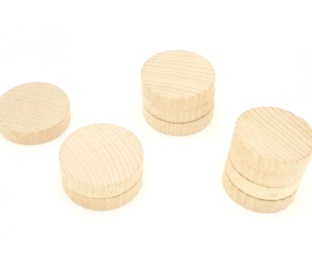Tout Pour le Jeu 10 Palets en bois naturel 5 cm billard hollandais