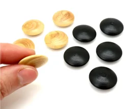 Tout Pour le Jeu 10 Palets galets buis jeu de go (5 noirs/5 naturels) 2.3 cm