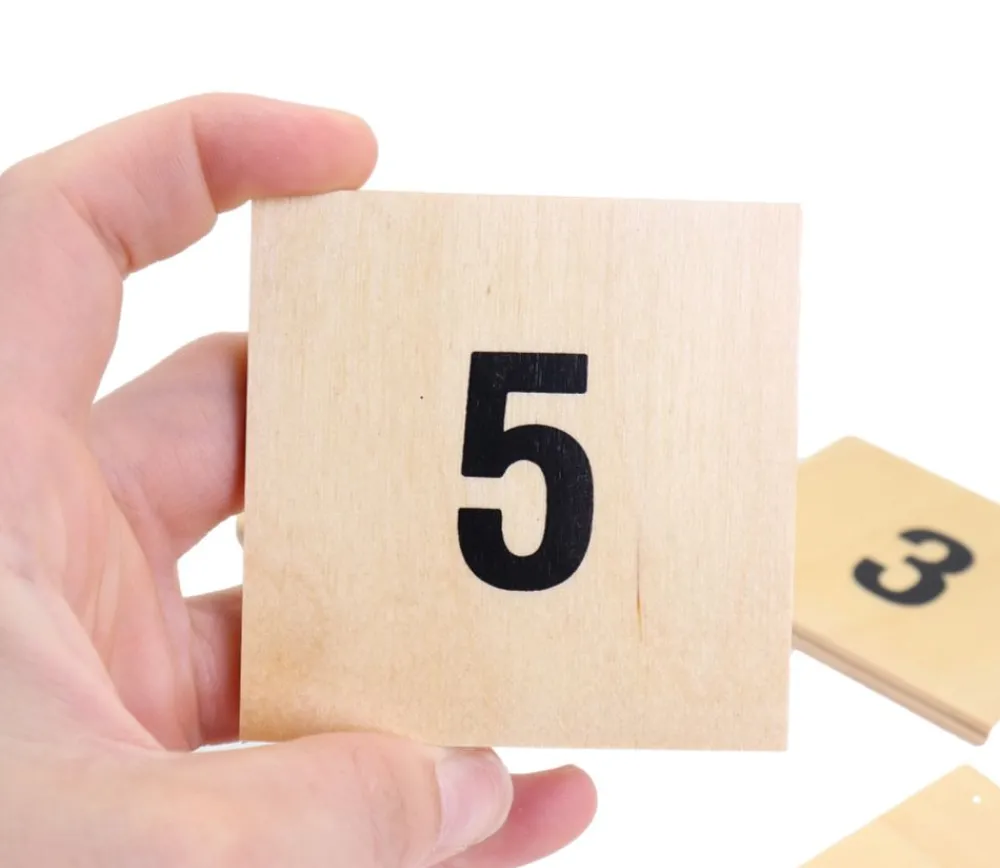 Tout Pour le Jeu 6 pavés 1 à 6 en bois 7 x 7 x 0.5 cm