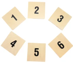 Tout Pour le Jeu 6 pavés 1 à 6 en bois 7 x 7 x 0.5 cm