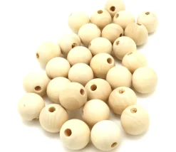 Tout Pour le Jeu 30 perles 1.8 cm trouée en bois 18 mm trou de 4 mm