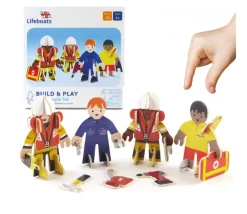 Tout Pour le Jeu 4 personnages en bois : secouristes des mers - équipe de sauvetage à construire