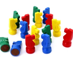 Tout Pour le Jeu 16 petits chevaux en bois - pions de jeux 4 cm