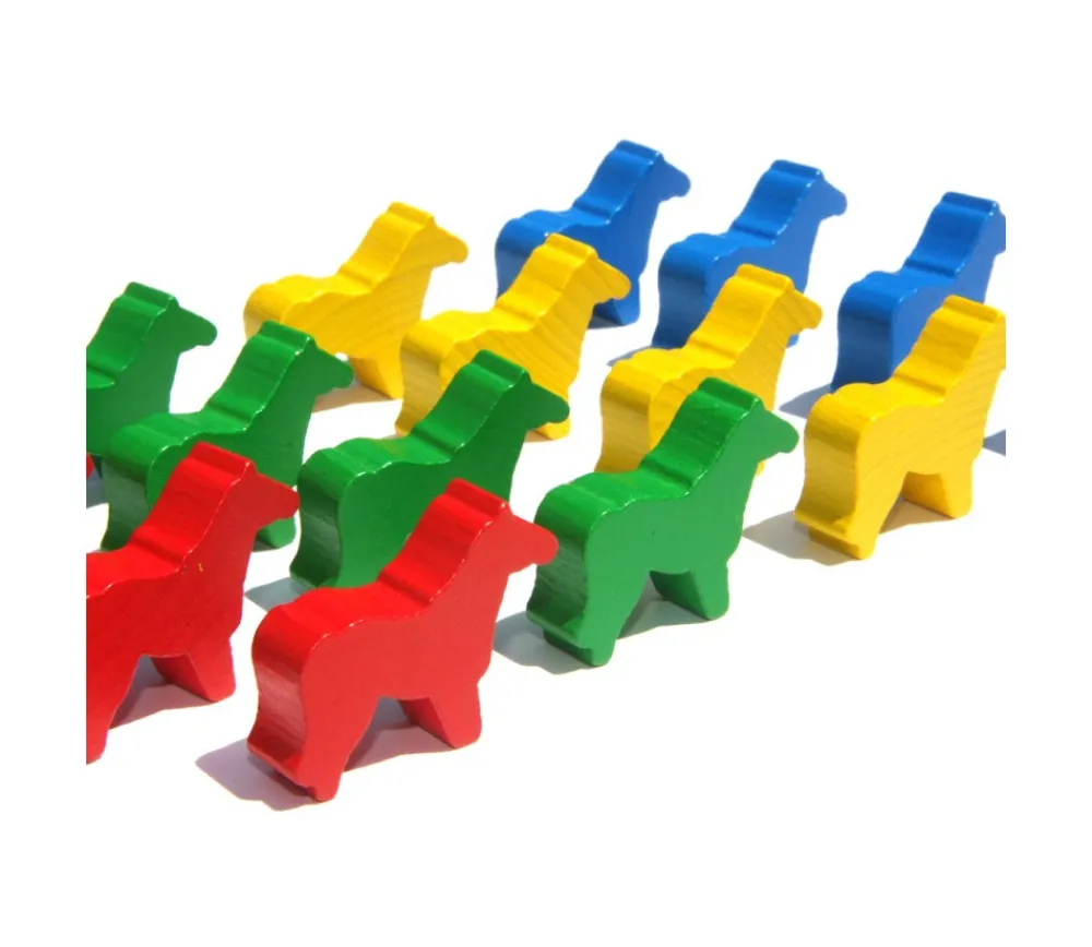 Tout Pour le Jeu 16 petits chevaux sur patte en bois - pions de jeux