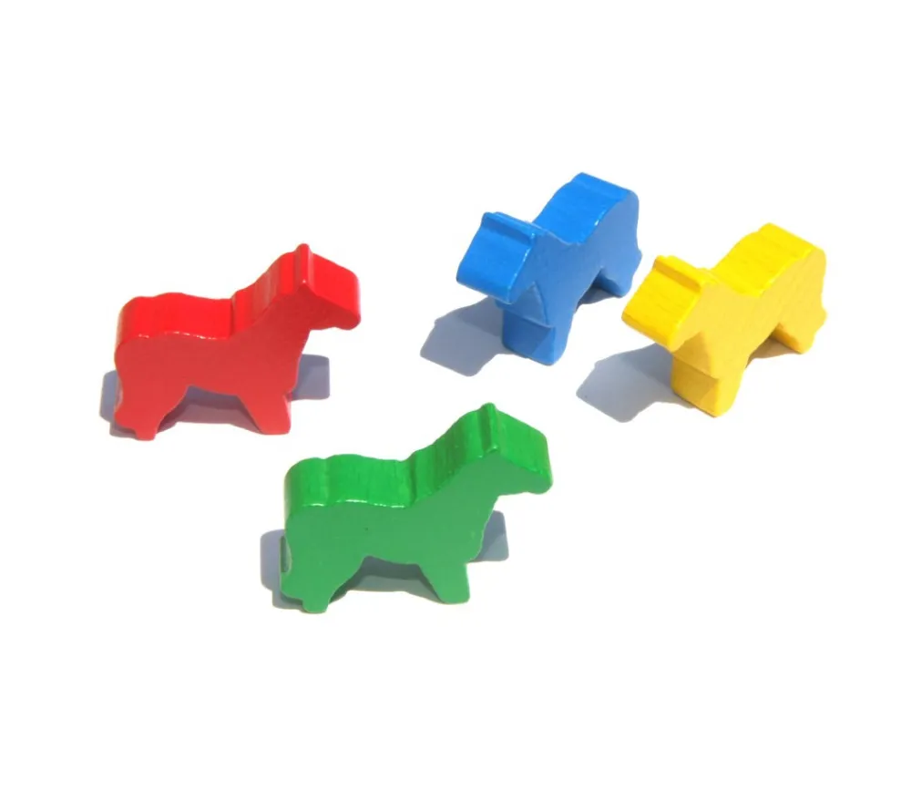 Tout Pour le Jeu 16 petits chevaux sur patte en bois - pions de jeux