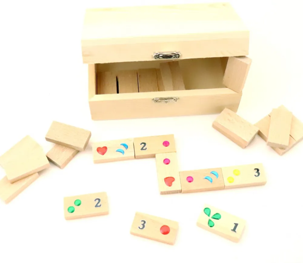Tout Pour le Jeu 28 petits dominos en bois neutres à personnaliser 40 x 20 x 8 mm