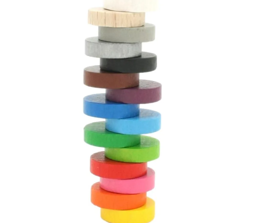 Tout Pour le Jeu 20 petits Pions ronds en bois 1.5 cm - jeton de jeu 15 x 4 mm par couleur