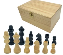 Tout Pour le Jeu 32 Pièces échecs bois lestées Roi 8.8 cm + coffret bois