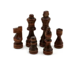 Tout Pour le Jeu 32 Pièces échecs bois T2 (marron/naturel) + coffret en bois